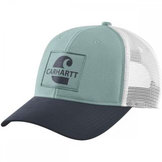 Carhartt Canvas Mesh-Back Core Graphic Cap - Blue Surf - One Size