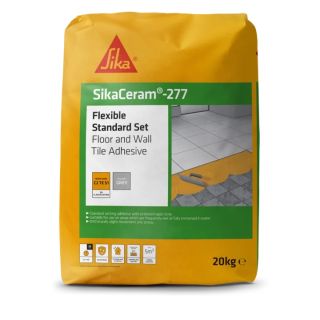 Sikaceram 277 Flexible Standard Set Floor & Tile Adhesive - White - 20Kg