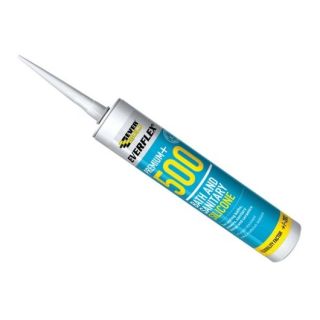 Everbuild 500 Bath & Sanitary Silicone Sealant - Clear/Translucent - 295ml