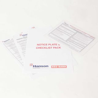 Redbank Rediflow Notice Plate And Check List Pack