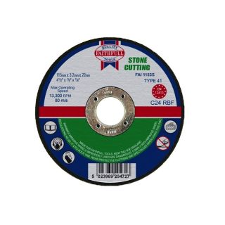 Faithfull Stone Cutting Disc - Flat - 180mm x 3.2mm x 22mm