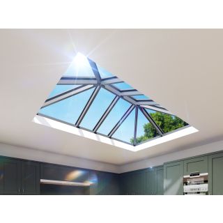 Whitesales  Skyvu White Aluminium Neutral Glass Roof Lantern 1000 x 2000mm