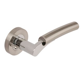 Dale Hardware DH003650-PRV Satin Nickel Polished Chrome Arc Ultimo Privacy Lever