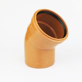 Polypipe Underground Double Socket Bend 45deg 110mm - Orange Plastic