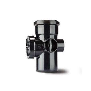 SA43B - Access Pipe 4in/110mm. 2 Boss (Single Socket). Black