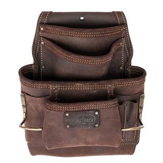 Ox Pro Oil-Tanned Leather 4 Pocket Pouch with Dual Hammer Holders