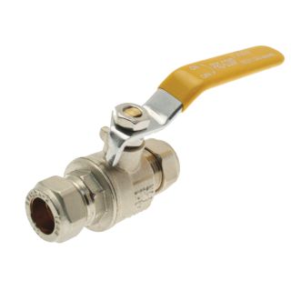 EP Lever Ball Valve Yellow Handle 22mm Gas