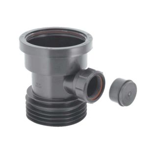 McAlpine 370DC1-BL-BO Black 1 1/4 Bossed Drain Connector 4in/110mm