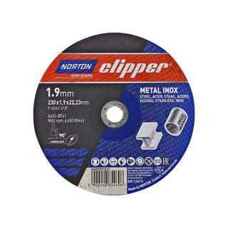 Norton Clipper Flat Metal Inox Cutting Disc - 230 x 1.9 x 22.23mm