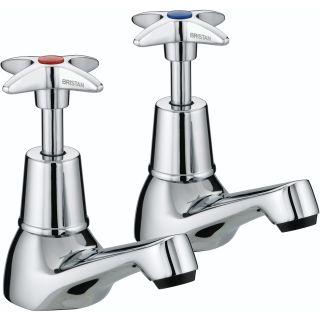 Bristan VAX1/2C Cross Top Chrome Basin Taps 1/2