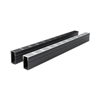 Aco Threshold Slimline Channel - Silver Aluminium Grating - 1000 mm