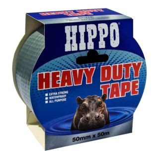 Hippo Heavy Duty Cloth Duct Tape - Silver - 50mm x 50M