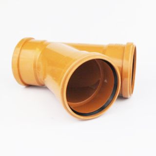 Polypipe Underground Triple Socket Junction 45deg 160mm - Orange Plastic