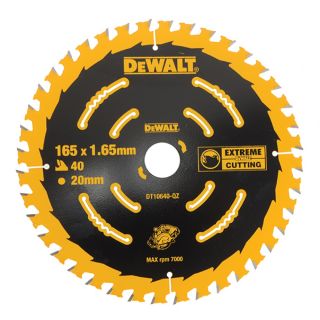 DeWalt DT10640QZ Extreme Framing Circular Saw Blade - 165 x 20mm Bore 40T