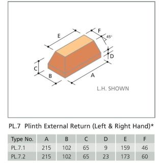 Vandersanden PL7.2 Old Farm House Plinth External Return Left Hand 65mm