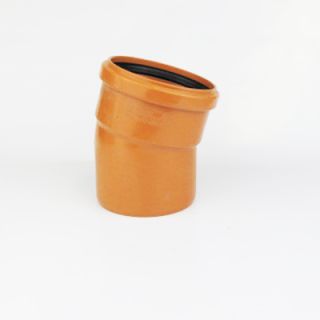 Polypipe Underground Single Socket Bend 15deg 110mm - Orange Plastic