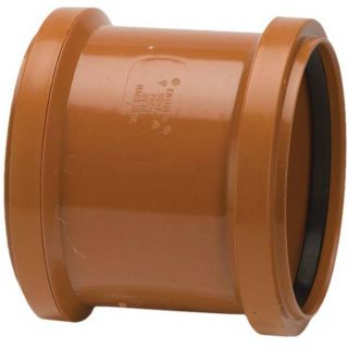 Polypipe UG400 110mm Slip Coupler - Double Socket - Terracotta