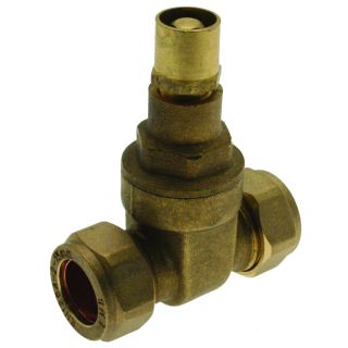 EP Gate Valve Lockshield Brass 15mm