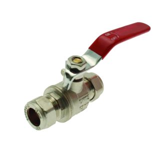 EP Lever Ball Valve Red Handle 22mm