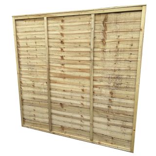 Green Larch Lap Fence Panel - 1828 x 1828 mm