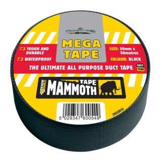 Mega All Purpose Duct Tape - Black - 50m x 50mm