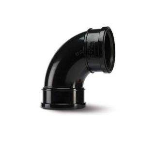 SB417B - Double Socket Bend 4in/110mm. 92½° Double Socket. Black