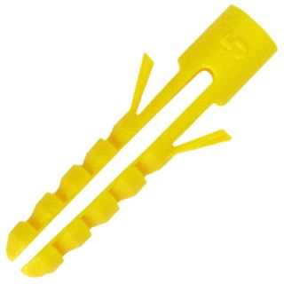 Fischer WY100C 5mm Yellow Plastic Plugs - Pack of 100