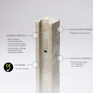 Concrete Slotted End Post - 2440mm