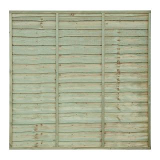 6ft Grange Superior Lap Panel - Treated Green - (1830 x 1800mm)