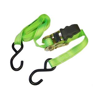 Faithfull Ratchet Tie-Downs S Hook - 5m x 25mm Breaking Strain - 600Kg/daN - 2 Piece