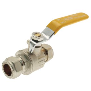 EP Lever Ball Valve Yellow Handle 15mm Gas