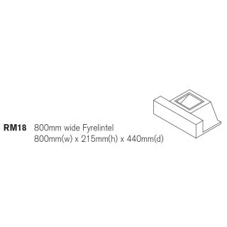 Redbank Fyrelintel To Suit 250mm SQ Flues Class 1 - 800mm