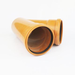 Polypipe Underground Double Socket Junction 45deg 160mm - Orange Plastic