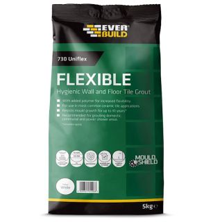 Everbuild 730 Universal Flexible Hygenic Wall & Floor Tile Grout - White - 5 Kgs