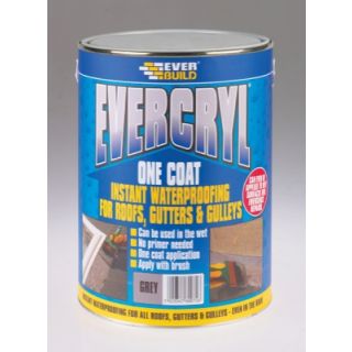 Everbuild One Coat Evercryl Roof Compound 5 Litre Grey