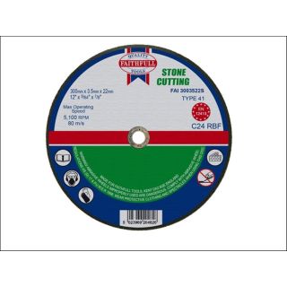 Faithfull Stone Cutting Disc - Flat - 300mm x 3mm x 22mm