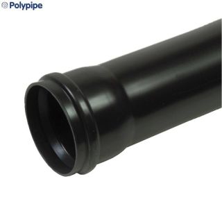 SP430B - Single Socket Ended Soil Pipe 4in/110mm x 3.0m - Black