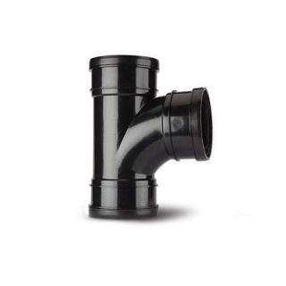 ST405B - Triple Socket Branch 4in/110mm. 92½° Triple Socket. Black